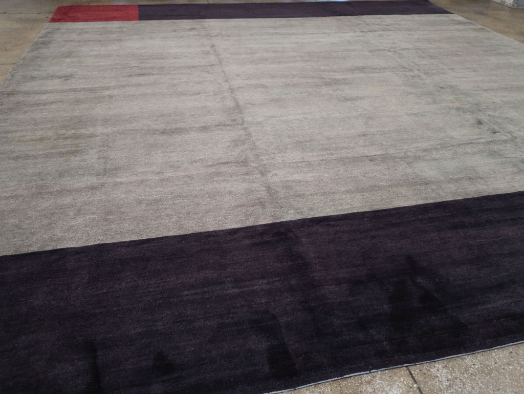 Modern Tibetan Art Deco Style Large Square Carpet, No.32241 - Galerie Shabab