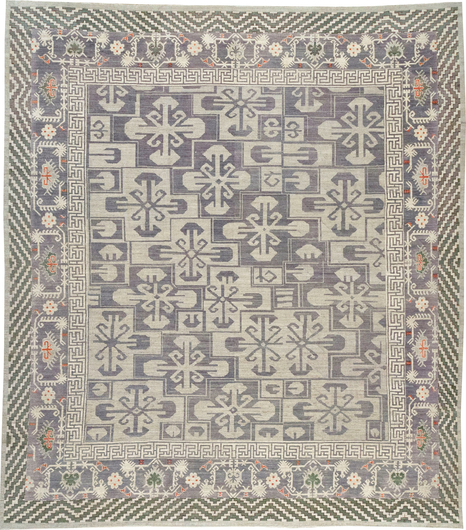 Modern East Turkestan Khotan Large Square Carpet, No.32245 - Galerie Shabab