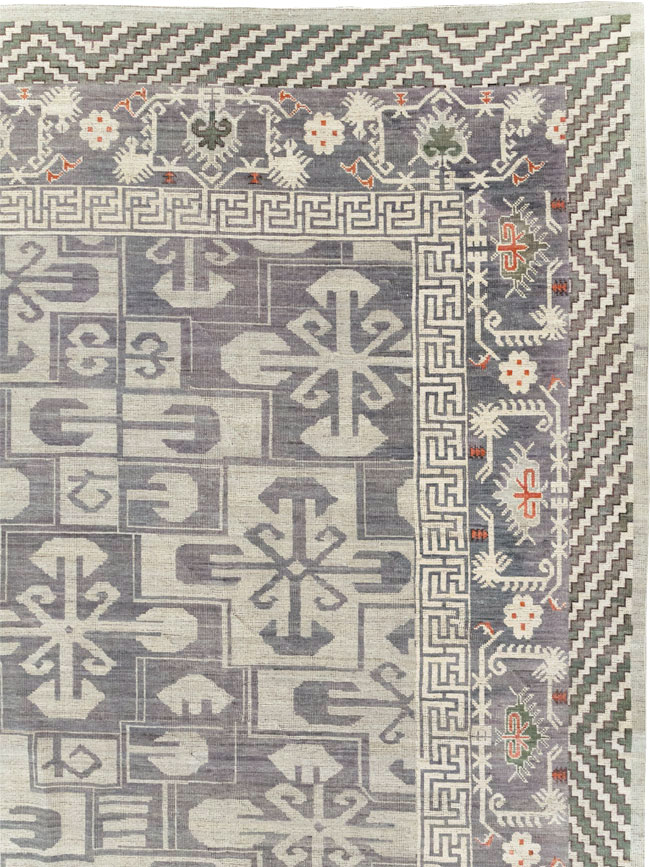 Modern East Turkestan Khotan Large Square Carpet, No.32245 - Galerie Shabab