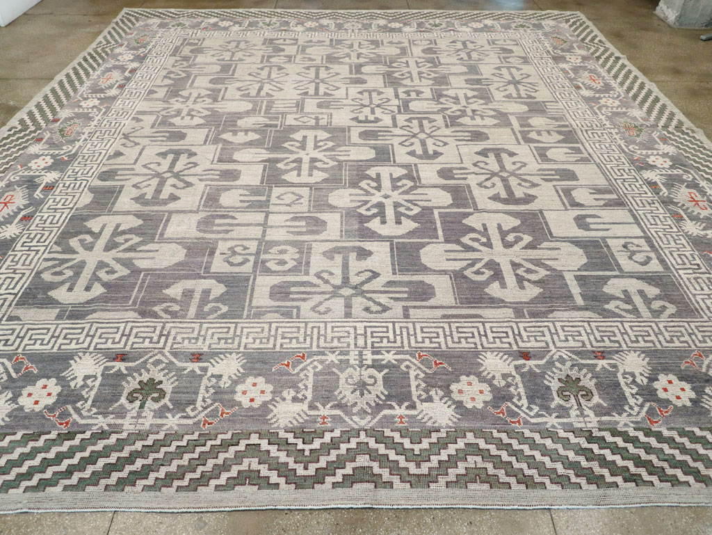 Modern East Turkestan Khotan Large Square Carpet, No.32245 - Galerie Shabab