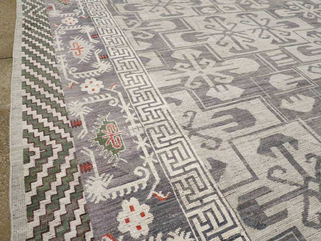 Modern East Turkestan Khotan Large Square Carpet, No.32245 - Galerie Shabab