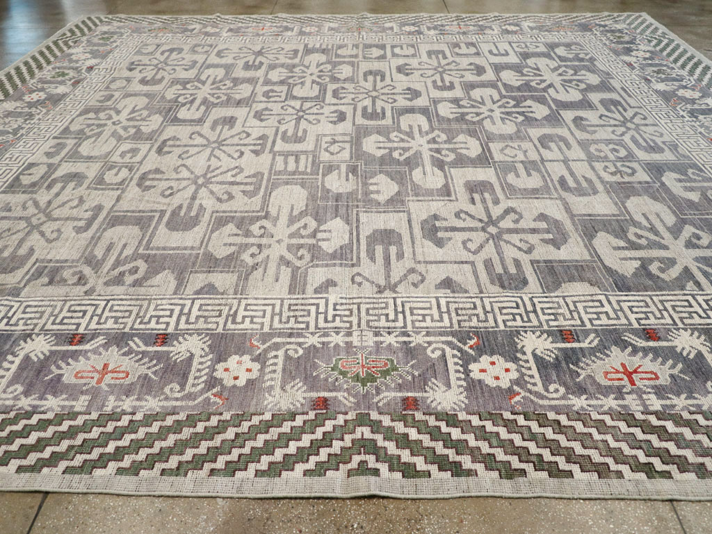 Modern East Turkestan Khotan Large Square Carpet, No.32245 - Galerie Shabab
