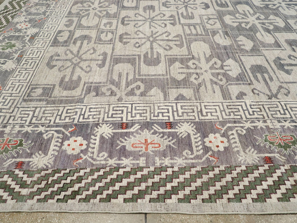 Modern East Turkestan Khotan Large Square Carpet, No.32245 - Galerie Shabab