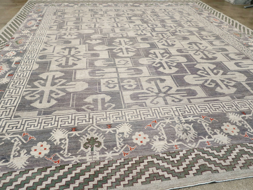 Modern East Turkestan Khotan Large Square Carpet, No.32245 - Galerie Shabab