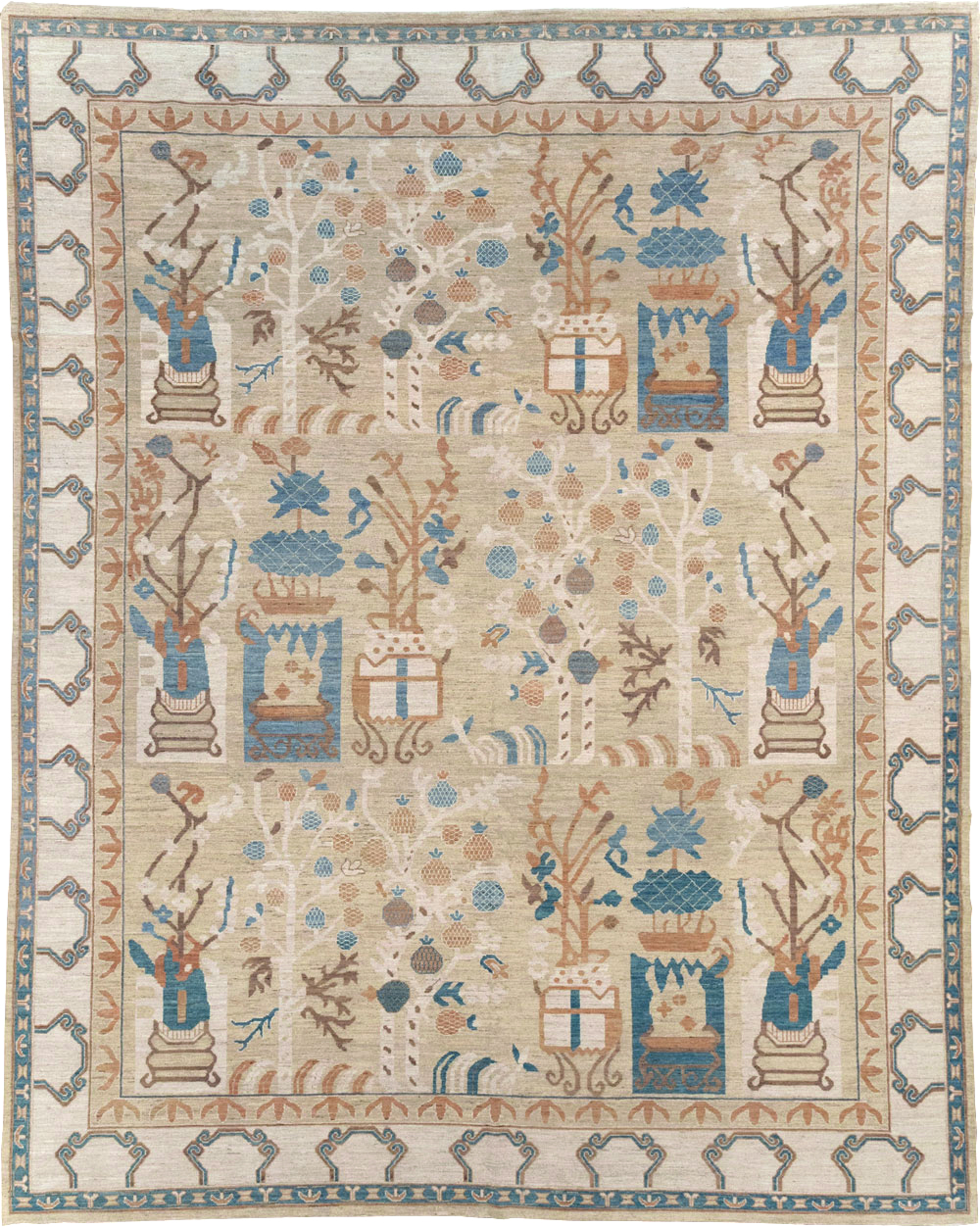 Modern East Turkestan Khotan Large Room Size Carpet, No.32247 - Galerie Shabab