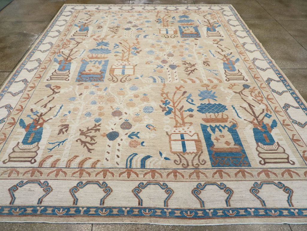 Modern East Turkestan Khotan Large Room Size Carpet, No.32247 - Galerie Shabab