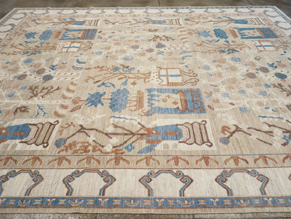 Modern East Turkestan Khotan Large Room Size Carpet, No.32247 - Galerie Shabab
