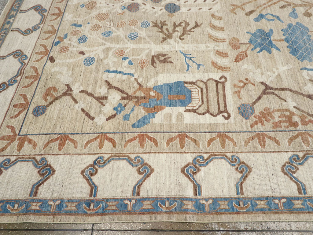 Modern East Turkestan Khotan Large Room Size Carpet, No.32247 - Galerie Shabab