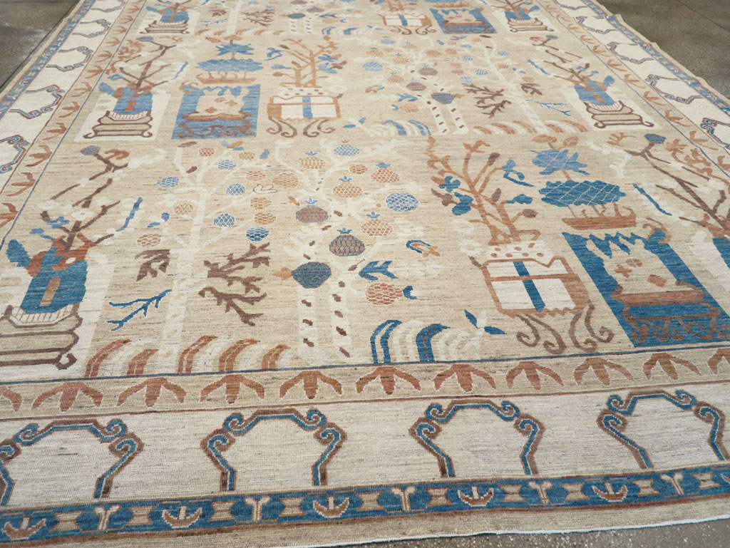 Modern East Turkestan Khotan Large Room Size Carpet, No.32247 - Galerie Shabab