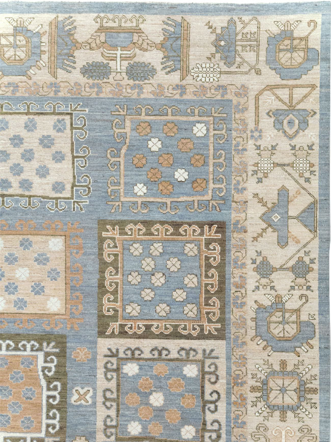 Modern East Turkestan Khotan Room Size Carpet, No.32249 - Galerie Shabab