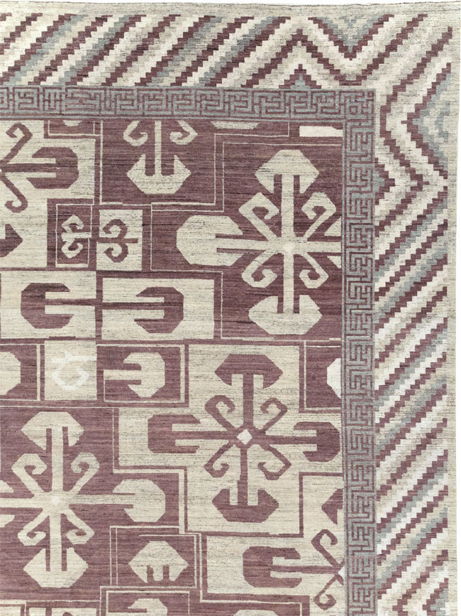 Modern East Turkestan Khotan Large Room Size Carpet, No.32250 - Galerie Shabab