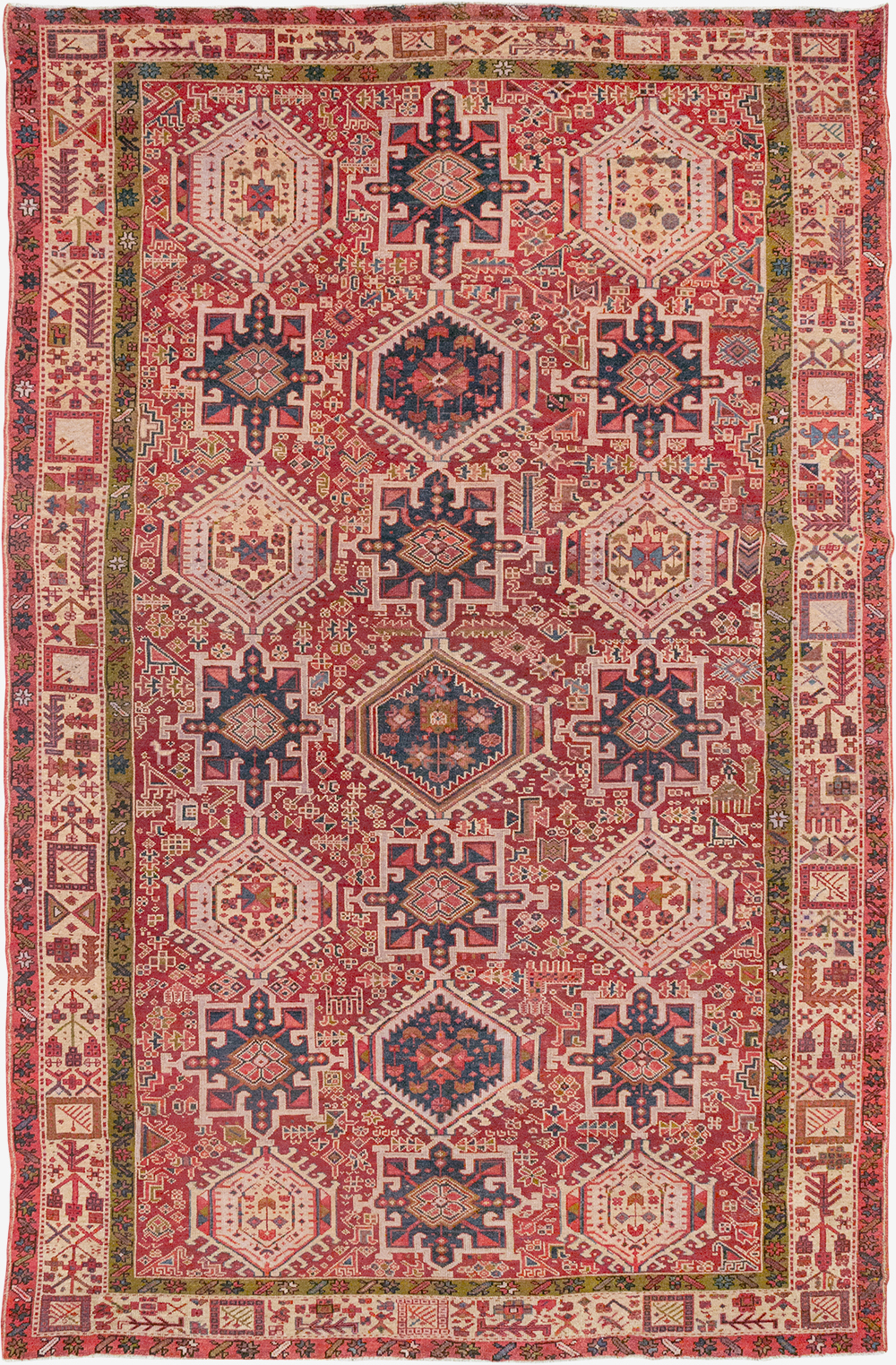Vintage Persian Karajeh Room Size Carpet, No.32270 - Galerie Shabab