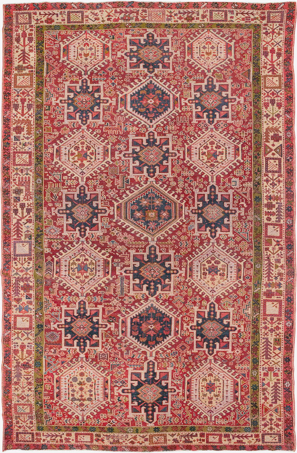 Vintage Persian Karajeh Room Size Carpet, No.32270 - Galerie Shabab