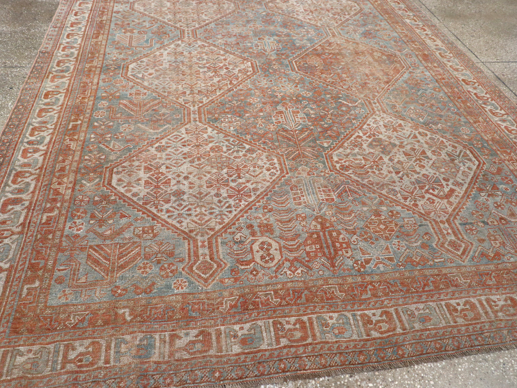 Antique Persian Shiraz Accent Carpet, No.32278 - Galerie Shabab