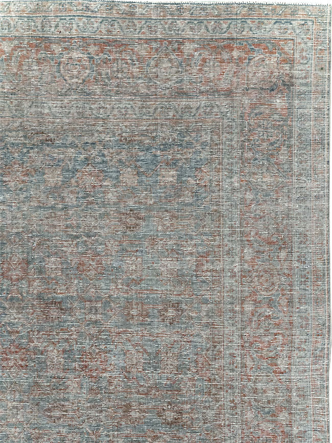Distressed Vintage Persian Tabriz Room Size Carpet, No.32279 - Galerie Shabab