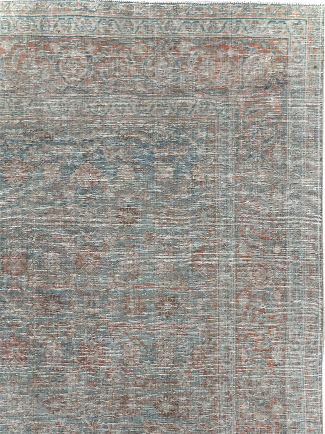 Distressed Vintage Persian Tabriz Room Size Carpet, No.32279 - Galerie Shabab