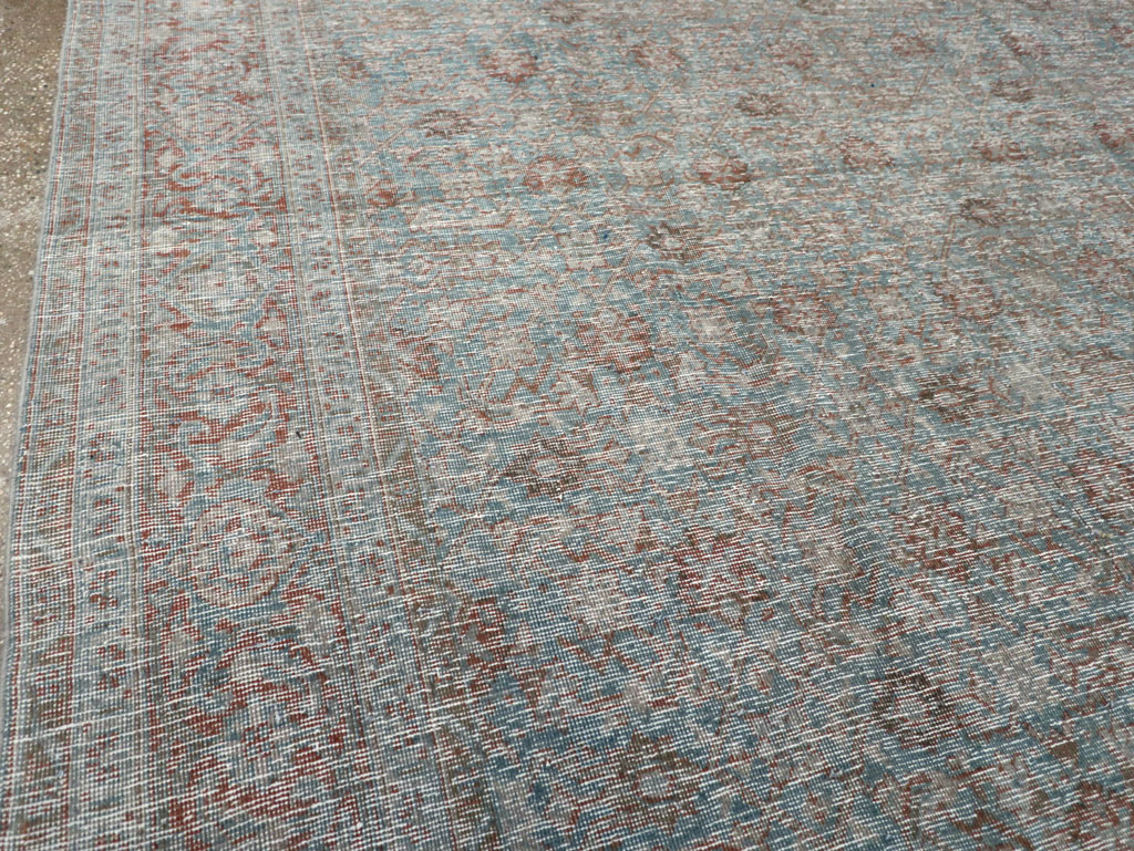 Distressed Vintage Persian Tabriz Room Size Carpet, No.32279 - Galerie Shabab