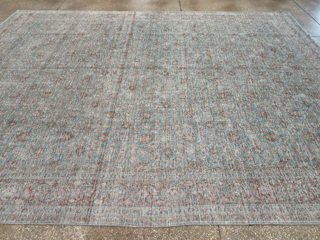 Distressed Vintage Persian Tabriz Room Size Carpet, No.32279 - Galerie Shabab