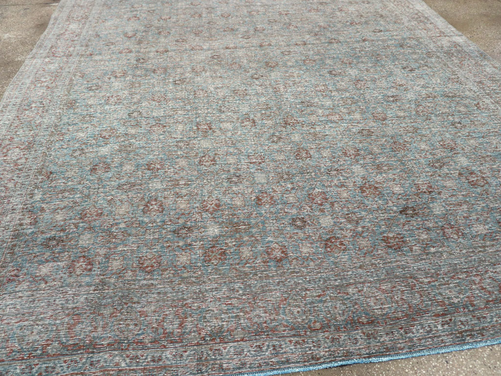 Distressed Vintage Persian Tabriz Room Size Carpet, No.32279 - Galerie Shabab
