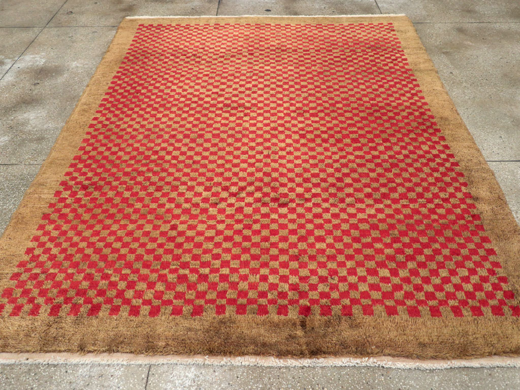 Vintage Turkish Art Deco Style Anatolian Small Room Size Carpet, No.32291 - Galerie Shabab