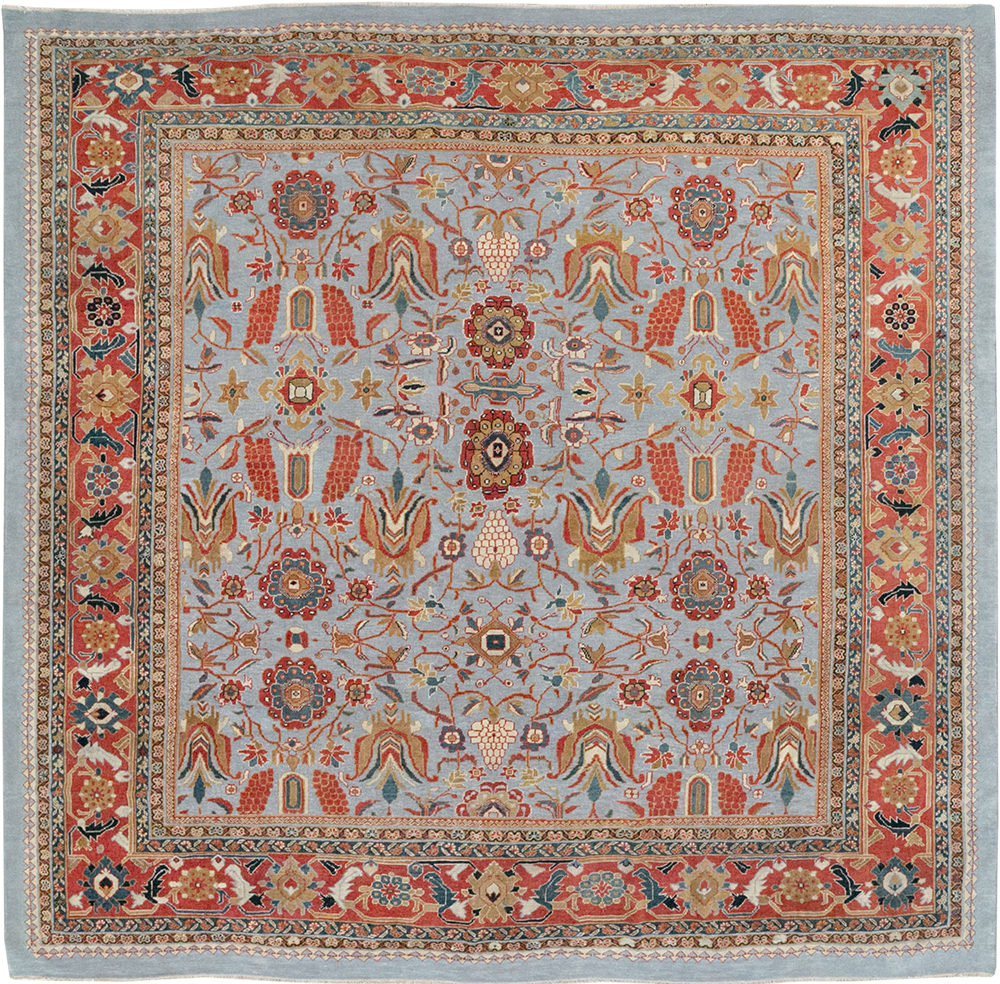 Antique Persian Mahal Large Square Room Size Carpet, No.32293 - Galerie Shabab