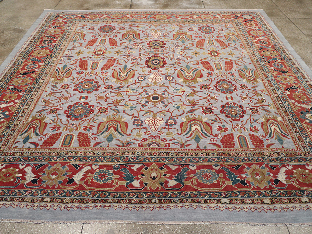 Antique Persian Mahal Large Square Room Size Carpet, No.32293 - Galerie Shabab