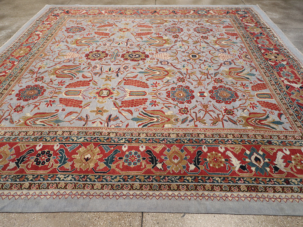 Antique Persian Mahal Square Large Room Size Carpet, No.32293 - Galerie Shabab
