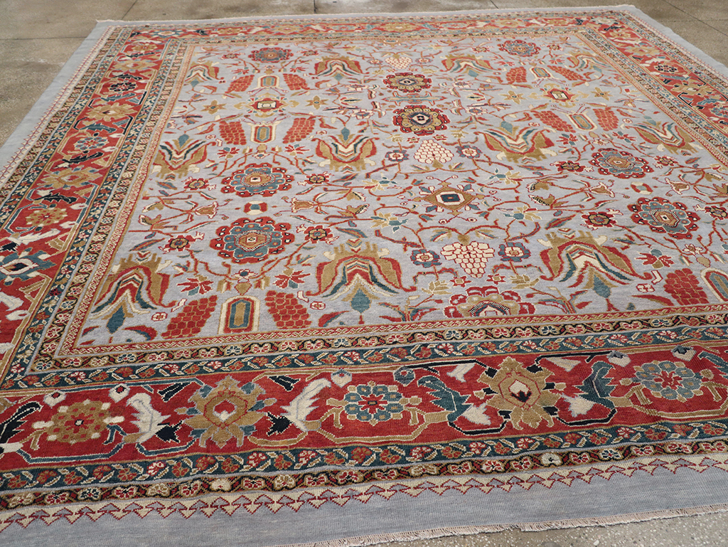 Antique Persian Mahal Large Square Room Size Carpet, No.32293 - Galerie Shabab