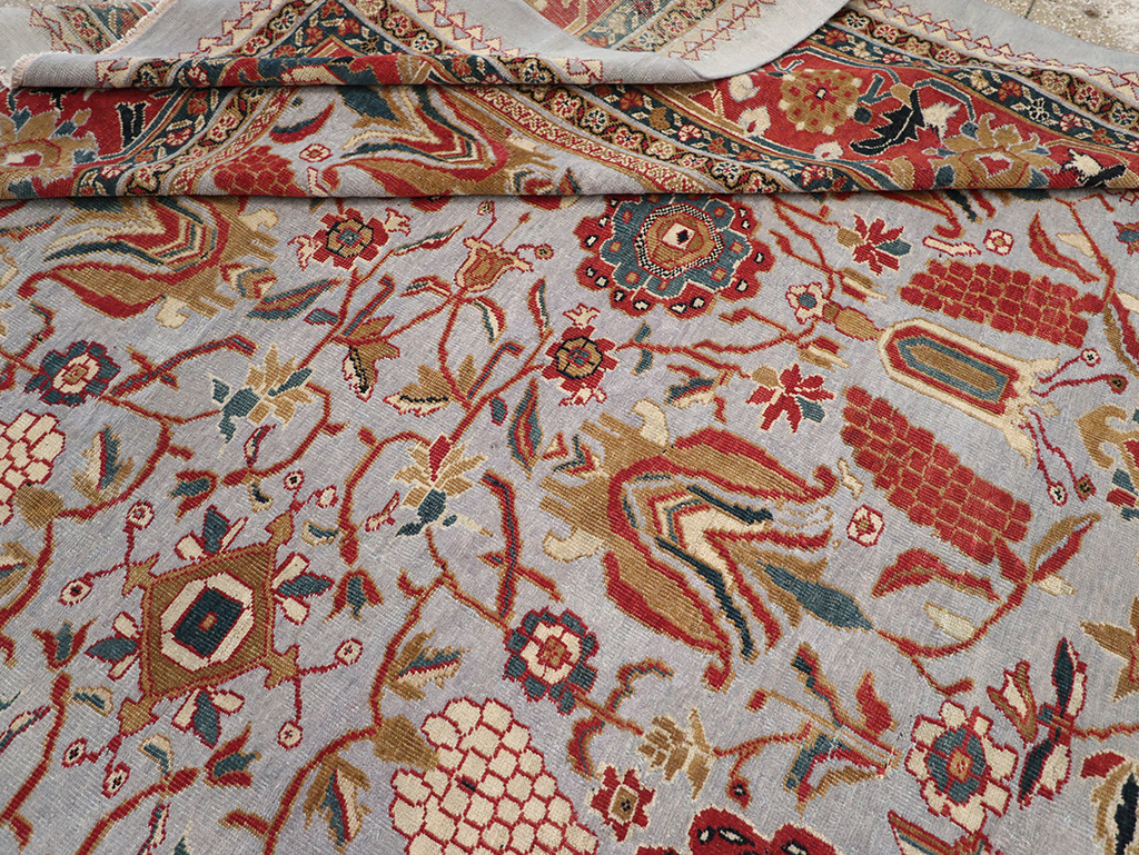 Antique Persian Mahal Large Square Room Size Carpet, No.32293 - Galerie Shabab
