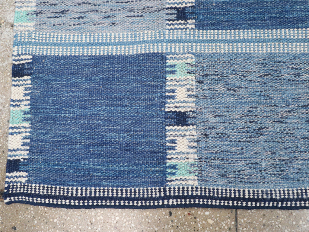 Swedish Inspired Contemporary Turkish Flatweave Runner, No.32309 - Galerie Shabab
