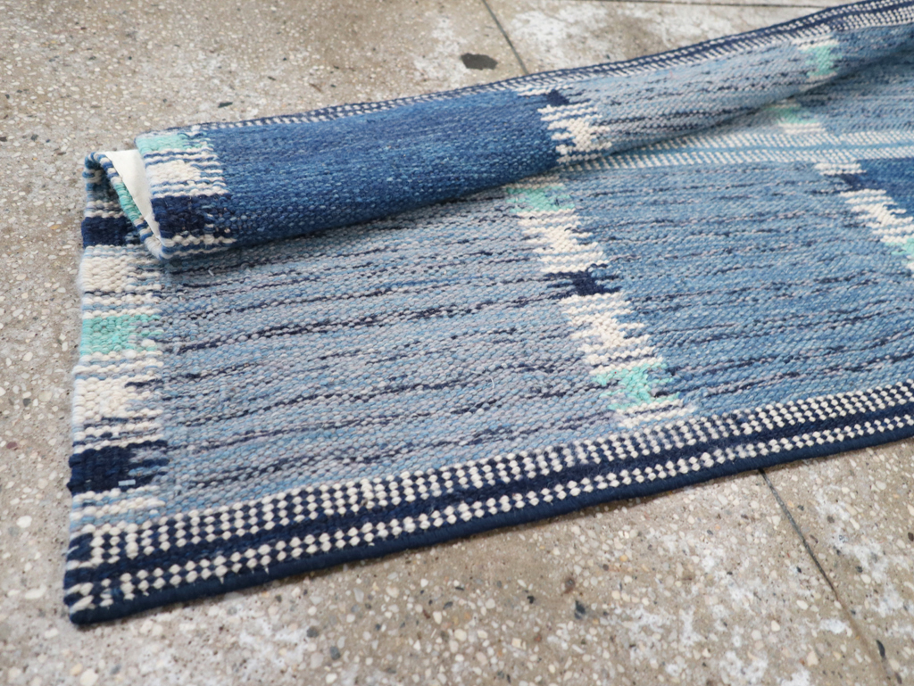 Swedish Inspired Contemporary Turkish Flatweave Runner, No.32309 - Galerie Shabab