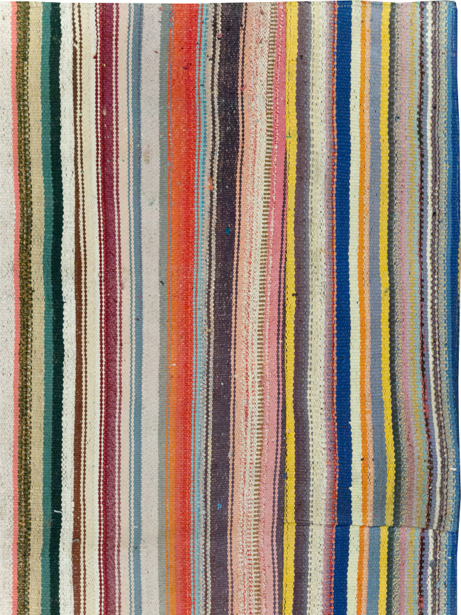 Vintage Turkish Flatweave Kilim Wide Gallery Runner, No.32310 - Galerie Shabab