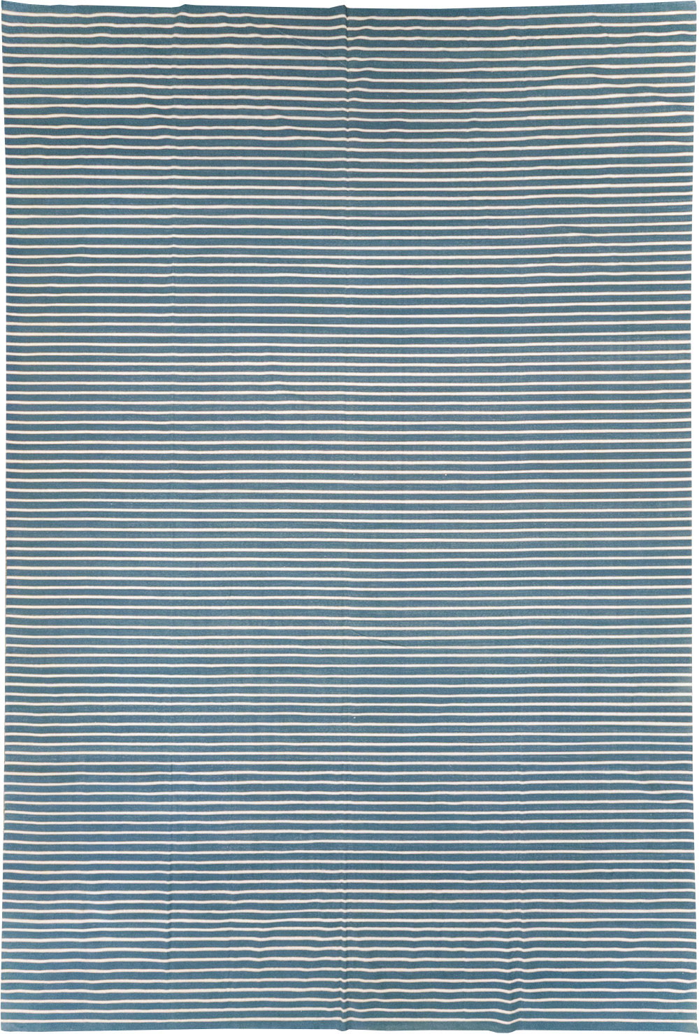 Vintage Indian Cotton Dhurrie Large Flatweave Carpet, No.32313 - Galerie Shabab