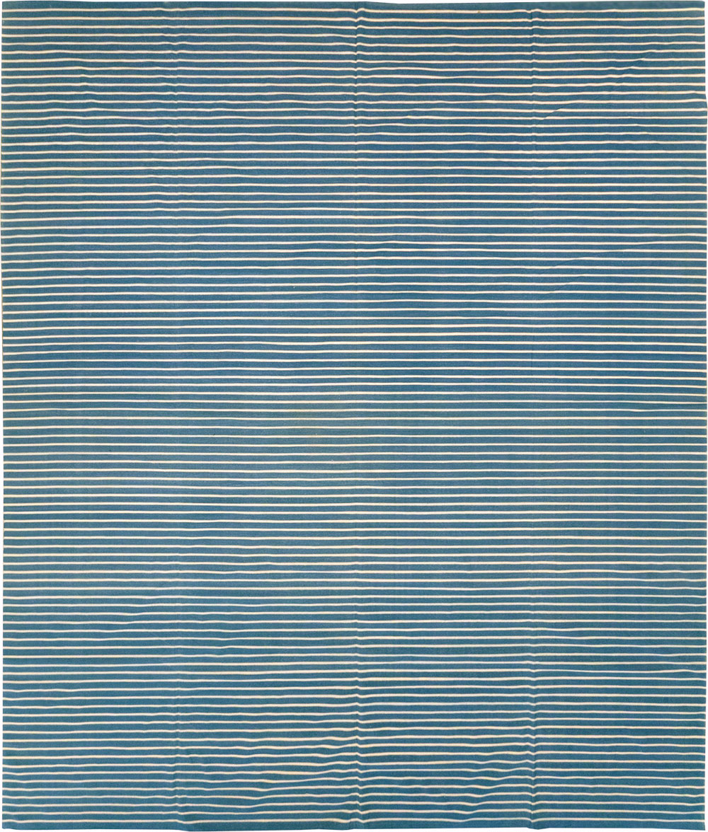 Vintage Indian Cotton Dhurrie Large Flatweave Carpet, No.32314 - Galerie Shabab