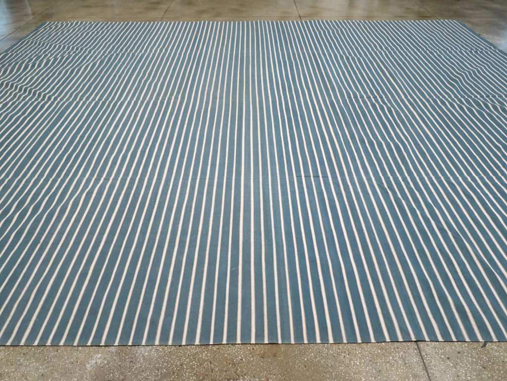 Vintage Indian Cotton Dhurrie Large Flatweave Carpet, No.32314 - Galerie Shabab