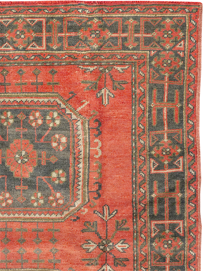 Vintage Turkish Oushak Wide Gallery Runner, No.32321 - Galerie Shabab