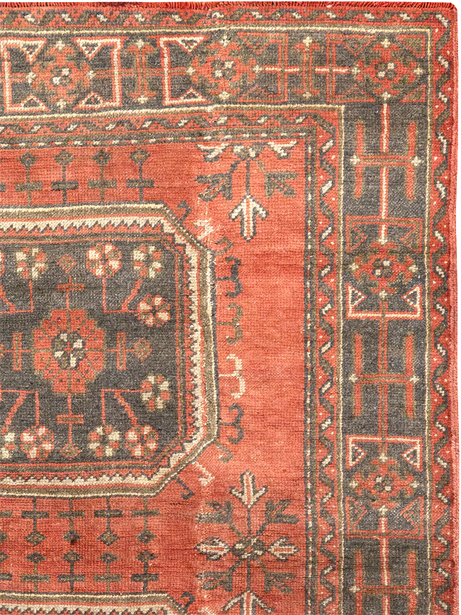 Vintage Turkish Oushak Wide Gallery Runner, No.32321 - Galerie Shabab