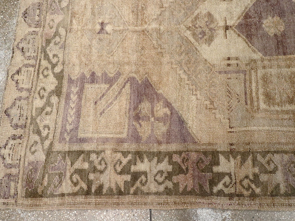 Vintage Turkish Anatolian Wide Gallery Runner, No.32324 - Galerie Shabab