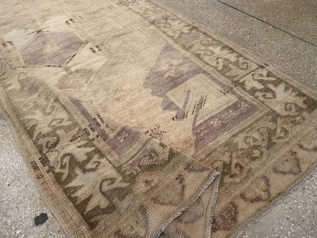 Vintage Turkish Anatolian Wide Gallery Runner, No.32324 - Galerie Shabab