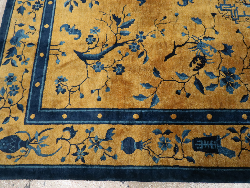 Vintage Chinese Art Deco Accent Carpet, No.32325 - Galerie Shabab