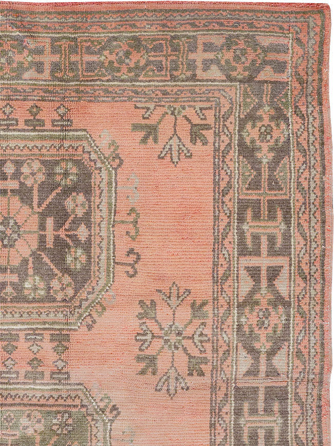 Vintage Turkish Oushak Gallery Rug, No.32327 - Galerie Shabab