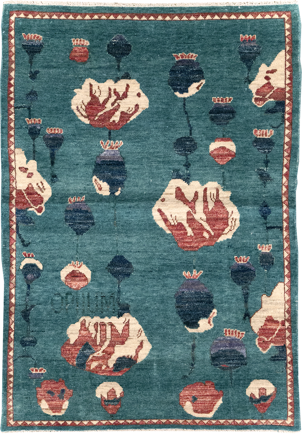 Modern Turkish Pictorial Throw Rug, No.32338 - Galerie Shabab