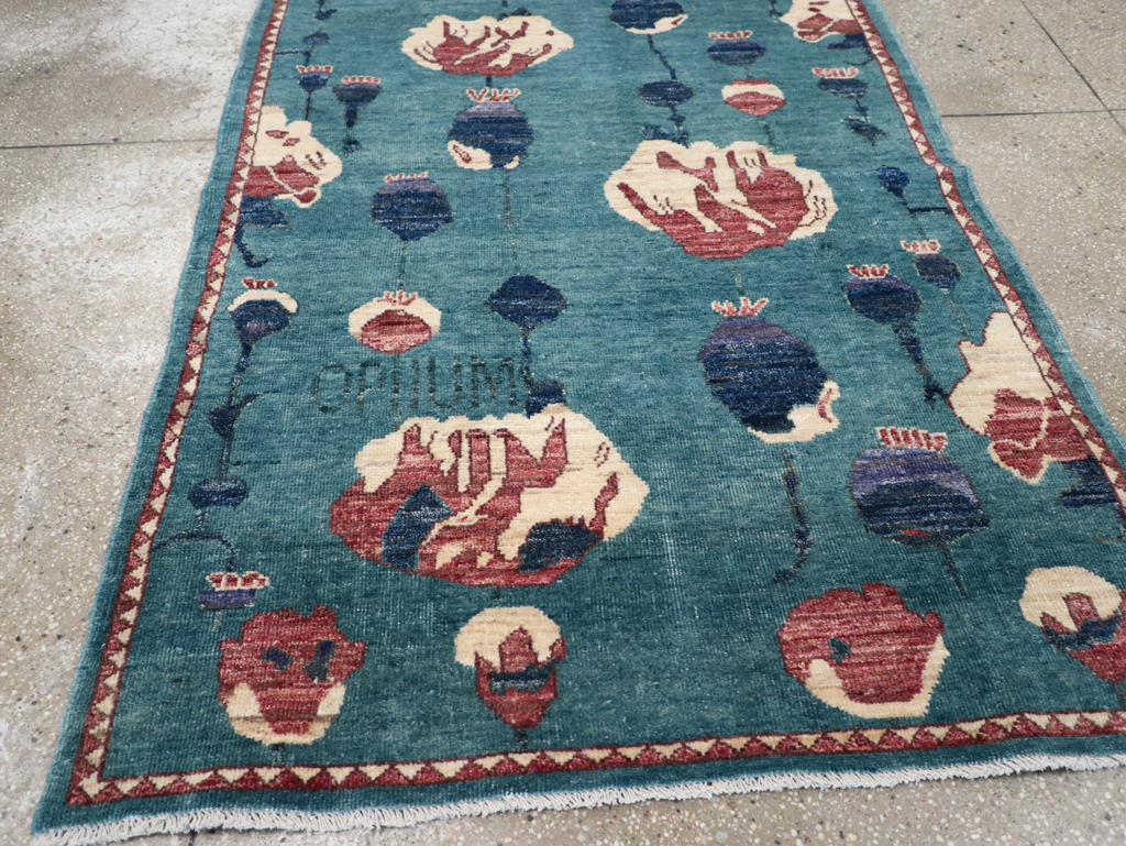 Modern Turkish Pictorial Throw Rug, No.32338 - Galerie Shabab