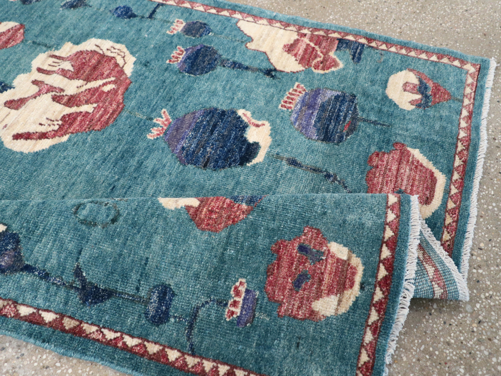 Modern Turkish Pictorial Throw Rug, No.32338 - Galerie Shabab