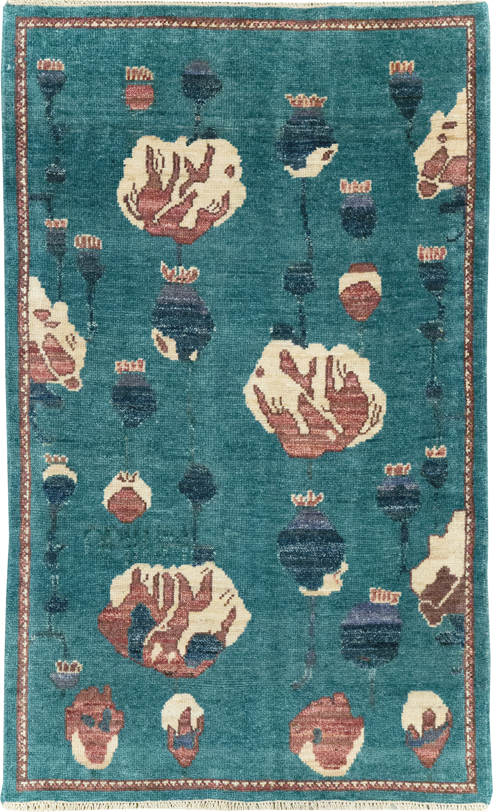 Modern Turkish Pictorial Throw Rug, No.32339 - Galerie Shabab