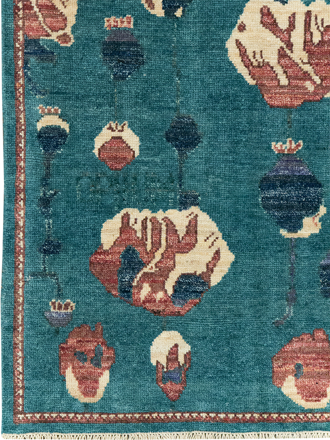 Modern Turkish Pictorial Throw Rug, No.32339 - Galerie Shabab