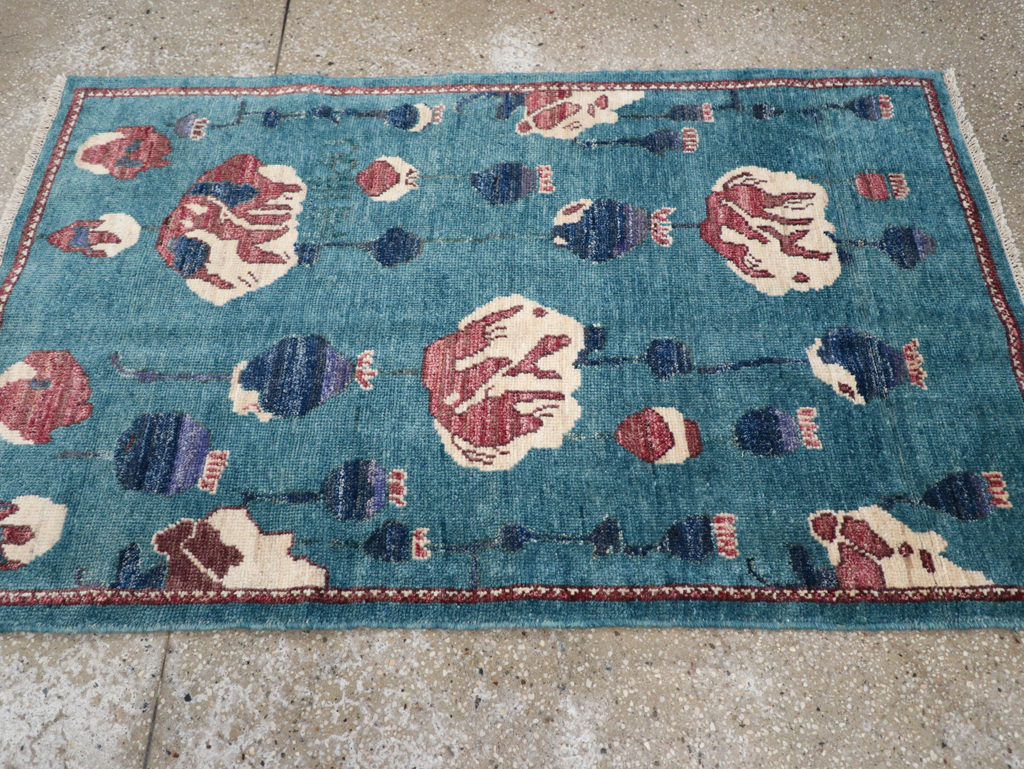 Modern Turkish Pictorial Throw Rug, No.32339 - Galerie Shabab