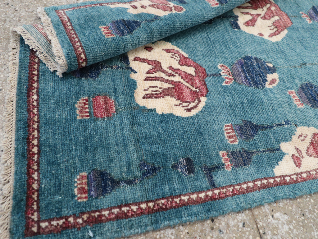 Modern Turkish Pictorial Throw Rug, No.32339 - Galerie Shabab