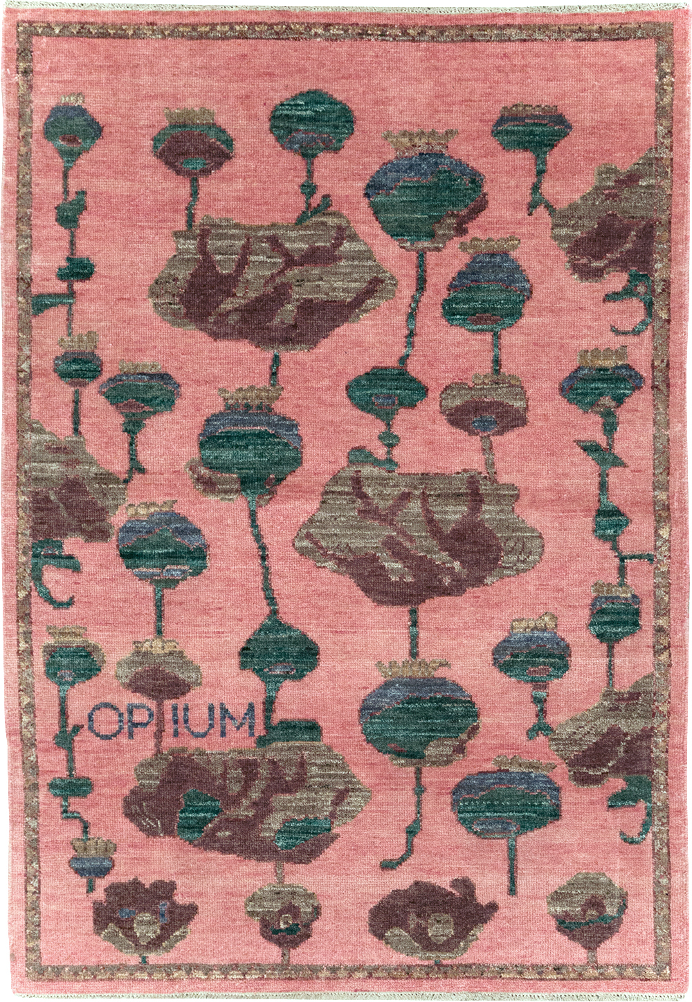 Modern Turkish Pictorial Throw Rug, No.32340 - Galerie Shabab