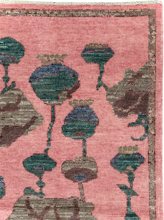 Modern Turkish Pictorial Throw Rug, No.32340 - Galerie Shabab